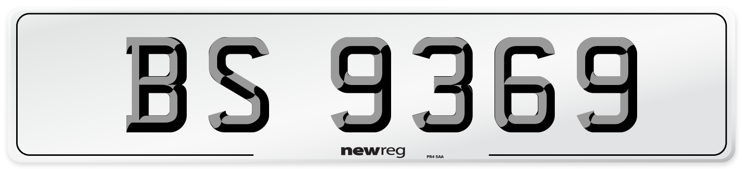 BS 9369 Number Plate from New Reg